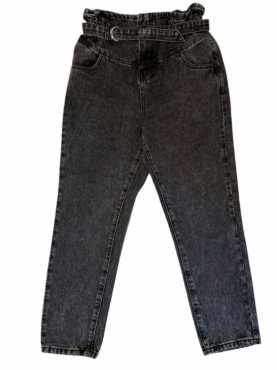 VERVET BY FLYING MONKEY Denim - VERVET BY FLYING MONKEY Black High-Rise Paperbag Jeans with Tie Belt